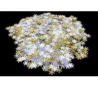 Bright Ideas Mixed Snowflake Sequins. 100g Jar Assorted Shapes Colours and Sizes for Arts & Crafts Ideal for Schools, Home Crafting, Kids Scrapbooking & Sewing Embellishments. PVC Material. BI0337.