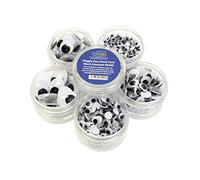 Bright Ideas Mixed Wiggle Eyes for Kids Arts and Crafts, Plastic Googly Eyes for Decoration, DIY Scrapbooking Toy Accessories, 5 Mixed Sizes, Assorted Caddy Stack of 560 Pieces Black