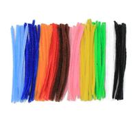 Bright Ideas Pipe Cleaners - Chenille Stems PK100 Assorted 15cm x 5mm for Arts & Craft,10 Assorted Colours Black, White, Yellow, Green, Light Blue, Pink, Orange, Brown, Red, Dark Blue. BI7975.