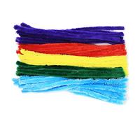 Bright Ideas Pipe Cleaners - Chenille Stems PK50 Assorted Extra Wide 30cm x 15mm for Arts & Craft,5 Assorted Colours Lilac, Red, Yellow, Dark Green, Light Blue Pipe Cleaners for Crafting. BI8100.