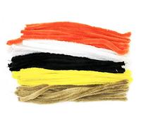 Bright Ideas Pipe Cleaners, PK50 Extra Wide and Soft Assorted 300mm x 15mm, Multi Colour Pipe Cleaners, Arts & Craft, Orange, White, Black, Yellow, Light Brown Pipe Cleaners For Crafting. BI8101.