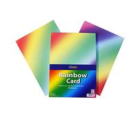 Bright Ideas Rainbow Card. Sheet Size: A4 29.7cm x 21cm, Pack of 30 Sheets. 200gsm Stationery Paper and Cardstock for Arts and Crafts, Ideal for Schools, Home Crafting and Kids Scrapbooking. BI0172.