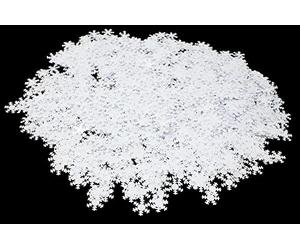 Bright Ideas White Snowflakes Sequins. 100g Jar Assorted Shapes Colours and Sizes for Arts & Crafts Ideal for Schools, Home Crafting, Kids Scrapbooking & Sewing Embellishments. PVC Material. BI8053.