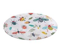 Bright Insect Pattern Round Area Rug Non Slip Backing Doormat Water Absorbent Plush Throw Low-Pile Non-Slip Floor Mat Carpet for Living Room Bedroom Entryway Nursery Room 90 * 90cm