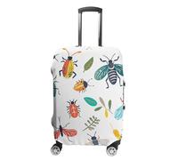 Bright Insect Pattern Suitcase Covers Luggage Protector - Travel Elastic Baggage Case Protective, Washable Anti-scratch Large Suit Case Cover for Suitcases Fits 19-32 Inch Luggages, white, L, Flower