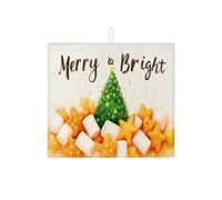 Bright & Joyous Christmas Dish Drying Mats for Kitchen, Green Tree Design Absorbent Dish Drainer Rack Mat, Winter Star Microfiber Drying Pad 16x18 Inch