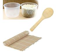 Bright Kitchen 2 Pack Rice Measuring Cup Clear Bright Kitchen Brand Cooker Replacement Cup (2 Rice Cups + Sushi Mat + Rice Paddle)