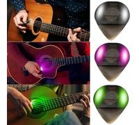 Bright LED Guitar Picks for Guitar - Dazzling Colorful Illuminated Guitar Plectrum for Acoustic Electric Bass Guitar, 0.6mm (3 Colors)