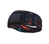 Bright Light on Electronic Board Printed Sports Sweatband Elastic Fitness Sweatband Suitable for Outdoor Activities