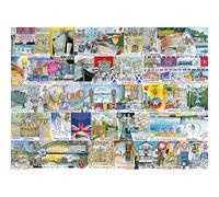 Gibsons Bright Lights & Big Cities | 500XL Piece Jigsaw Puzzle Extra Large Piece Jigsaw for Adults | Val Goldfinch Europe Landmarks Sustainable Premium 100% Recycled Board Great Gift Gibsons Games