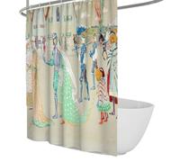 Bright Modern Art Shower Curtain the Wedding Procession Famous Painting Prints Shower Curtains Waterproof Fabric Bathroom Decorn Curtain 200 x 240 cm