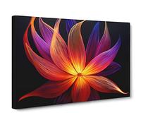 Bright Modern Flower Art Canvas Print | Gallery Wrapped 30mm Frame Wall Art | 30x20 inches | Ready to Hang | Modern Floral Picture | Living Room Bedroom Lounge Office