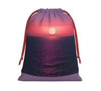 Bright Moon At Sea Hippie Print Gift Drawstring Bag Reusable For Holiday Party Favors Birthday Presents Pouch