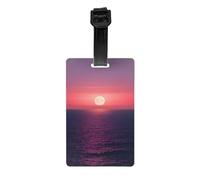 Bright Moon at Sea Hippie Print Luggage Tag Suitcases Waterproof Identification Labels Travel Bag Backpacks Tags