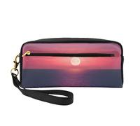 Bright Moon at Sea Hippie Print Stylish Makeup Bag Girls Students Waterproof Cosmetic Pouch Stationery Toiletry