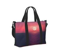 Bright Moon at Sea Hippie Print Travel Hand Bag Women Men Shoulder Strap Tote for Weekend Getaway Gym Vacation