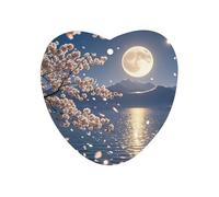 Bright Moon Hangs High Car Air Freshener Hanging, Long Lasting Scented Car Aromatherapy Tablets, Love form Fragrance Scented Cards for Vehicles, Bedroom, Wardrobe White-style