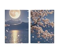 Bright Moon Hangs High Passport Holder with Card And Ticket Slot, PU Leather Passport Case Easy Access, Travel Essentials Document Organizer Waterproof Travel Wallet for Men Women