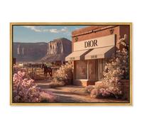 Bright Morning Western Storefront Framed Canvas Print Glam Wall Art by Art Remedy, Gold Frame, 24 x 16