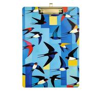Bright Multicolor Birds Wall Art Decor Metal clipboards Hard Board for Teacher Portfolio clipboard Size 9 x 12