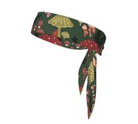 Bright Mushrooms Art Double-sided athletic bandage with printed sports headband suitable for tennis ninja karate running and yoga