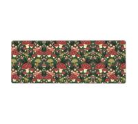 Bright Mushrooms Art Gaming Desk Mat, Wide Surface Desk Pad for Keyboard, Mouse and Improved Gaming Stability