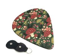 Bright Mushrooms Art Guitar Picks, 6 Pcs Guitar Plectrums double-sided printing, suitable for acoustic, electric and bass guitars, including 0.46 mm 0.71 mm 0.96 mm