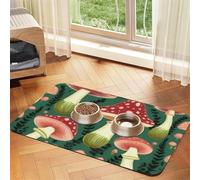 Bright Mushrooms Art Pet Feeding Mat Bowl Mat Dog Mat Suitable For Dogs Cats Specific Pads Feeder