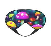 Bright Mushrooms Art Print Breathable Full-Cover Eye Mask Stylish Adjustable Nap Night Restful Environment