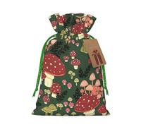 Bright Mushrooms Art Print Christmas Drawstring Gift Bags Birthday Sacks With For Xmas Wedding Party Favors