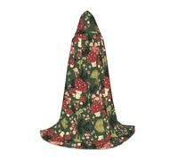 (Bright Mushrooms Art) Print Hooded Cape For Teenagers Costume Party, Halloween Hooded Cape Soft and Elastic,S