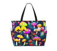 Bright Mushrooms Art Print Large Capacity Travel Bag For Women Beach Tote Bags Duffle Bag,For Travel Gym Vacation
