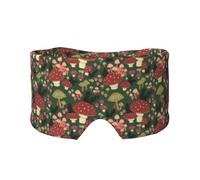 Bright Mushrooms Art Print Sleep Eye Mask with Earmuffs Soft Pressureless Cooling Blackout Eye Covers for Sleeping,Keeps Warm, Shading, Comfortable Aid Strap
