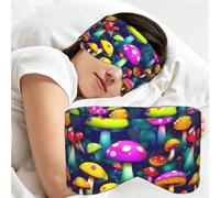 Bright Mushrooms Art Print Sleep Mask,Coverage Eye Mask,Soft Breathable Blindfold for Travel Nap Work