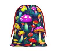 Bright Mushrooms Art print Super soft velvet Christmas bag, fit for Halloween promotion and daily storage