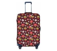 Bright Mushrooms Art print Trolley Suitcase Protective Cover Luggage Protective Cover Unique Double Sided Pattern, White, S