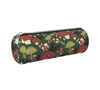 Bright Mushrooms Art Print Women Men Pencil Case Cylindrical Lightweight Pen Pouch Office Stationery Organizer