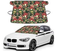 Bright Mushrooms Art Printed Portable Windshield Wrap, Foldable Winter Ice Shield, Reinforced Flap Auto Protector