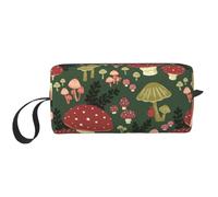 Bright Mushrooms Art Prints Travel Makeup Bag Makeup Pouch, Portable Simple Zippered Makeup Organizer Case for Women