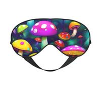 Bright Mushrooms Art Sleep Mask,100% Natural Mulberry Silk Eye Mask with, Ultra-Soft Eye Covers for Sleeping, Travel, Nap
