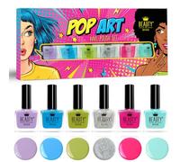 Bright Nail Polish Gift Set - Perfect Gift for Teen Girls | 6 Fun & Crazy Colours | Party & Festival Nails | Long-Lasting, Quick-Dry, Vegan | UK Brand