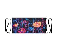 Bright Neon Wildflower Waist Apron for Women Men with 3 Pockets and Waterproof Design, Stylish Bright Neon Wildflowers, One Size, Wildflowers, Elegant Bright Neon Wildflowers, One Size