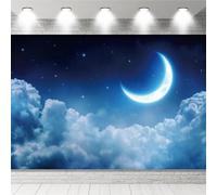 Bright Night Stars Sky Clouds Theme Photography Backdrops Moon Landscape Baby Photo Newborn Child Portrait Prop Gift 250x180CM