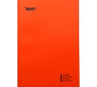 Bright Orange A4 Strong Plastic Cover Notebook Feint Ruled 80 Page Margin Exercise Book Notepad
