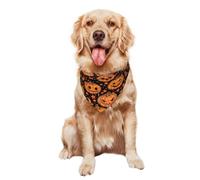 Bright Orange Haloween Pumpkins and Moon Dog Bandanas Pet Costume Cat Scarf for Small Medium Large Dogs, Cats Pets
