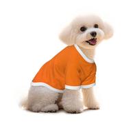 Bright Orange Solid Print Cotton Dog T Shirt Breathable Soft Pet Clothes, for Small Medium Large Dogs Cats