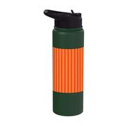 Bright Orange Stripes Vertical Lines Striped Stainless Steel Insulated Water Bottle
