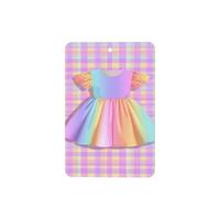 Bright Pastel Rainbow Princess Dress Car Air Freshener | 4 Pcs Hanging Scented Cards Fragrance Scented Cards For Car