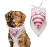 Bright Peach Heart Pet Scarf Adjustable Pet Accessories Triangular Scarf Washable Floral Print Puppy Bib Bandana Stylish Comfortable Cat Scarves for Holiday Scarfs