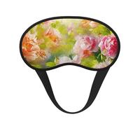 Bright Peonies Sleep Mask for Women Men Soft Travel Eye Mask with Adjustable Straps Sleeping Eye Shade Cover for Travel Yoga Nap Sleeping